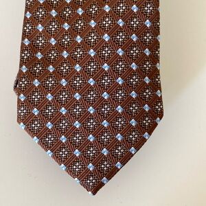 Perry Ellis Portfolio NEW Brown and Blue Geometric Tie